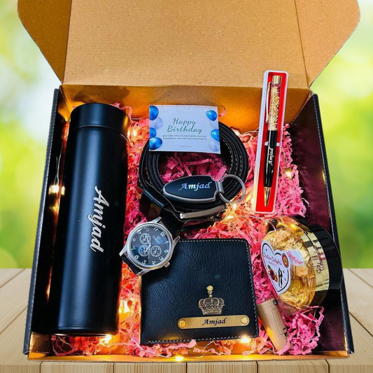 Customize Men's Hamper With Fairy Lights